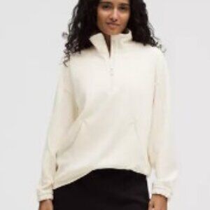 Lululemon Softstreme Half Zip Long Light Ivory sz SM